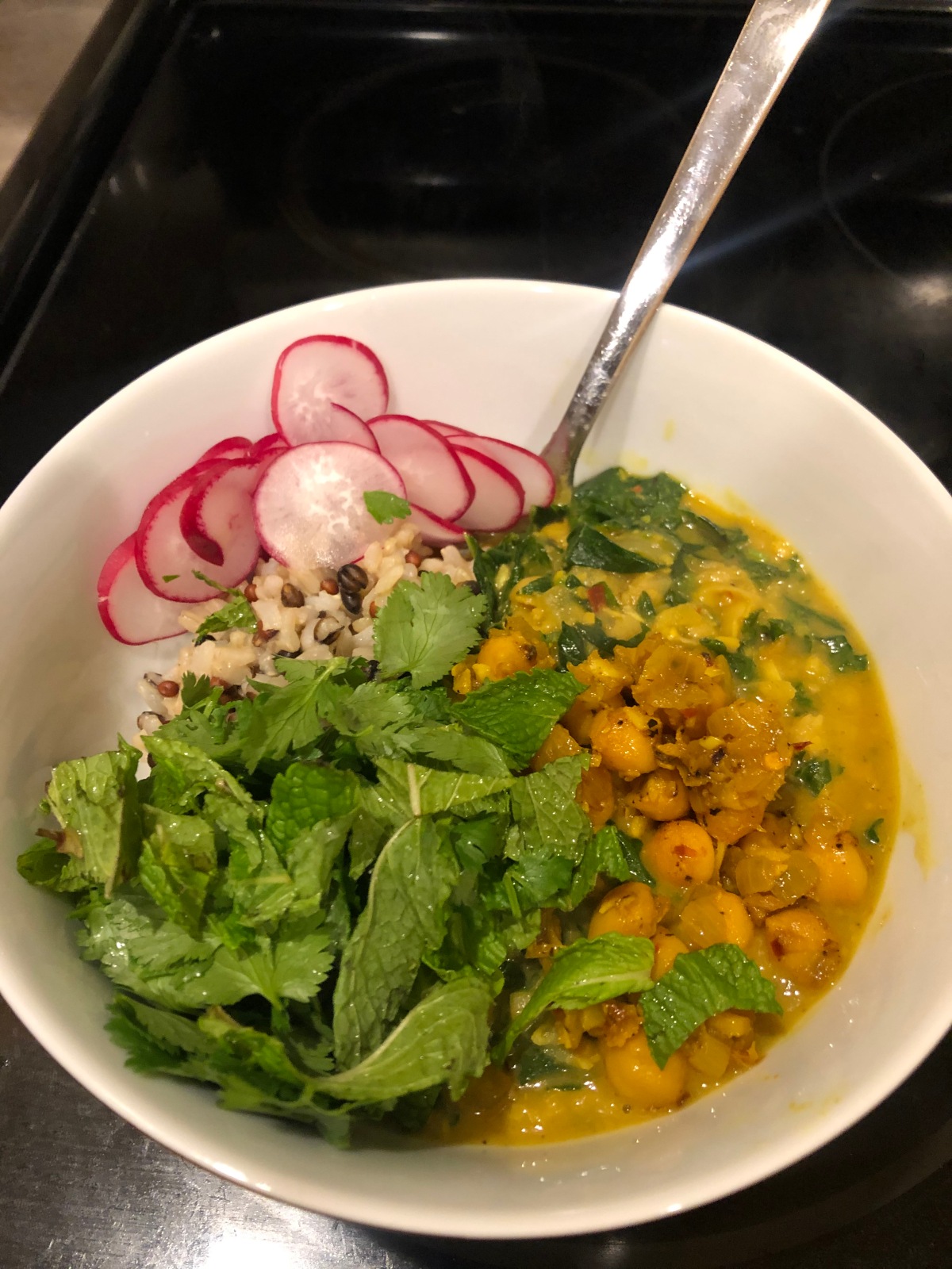Spiced Chickpea Stew with Coconut and Turmeric and Plant-based Eating